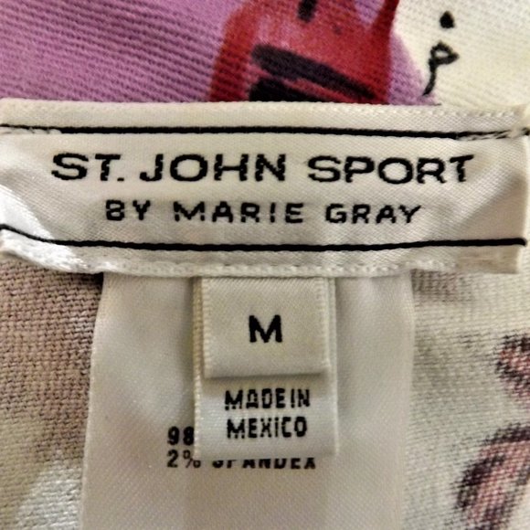 NEW * St John Sport By Marie Gray Colorful Zip Up w Pockets Jacket Windbreaker M - Picture 14 of 16